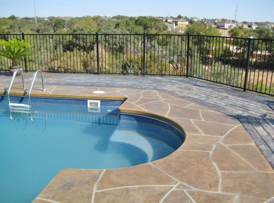 stamped and stained pool deck new braunfels